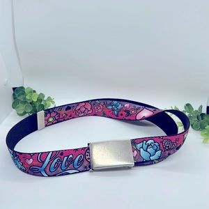 Buckle-Down Web adjustable Belt Love Tattoo-Size fits up to 42